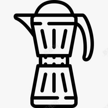 咖啡机莫卡壶咖啡店图标集图标