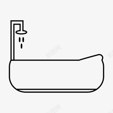洗澡浴缸淋浴图标图标