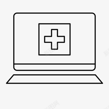 医用笔记本电脑医疗笔记本健康图标图标
