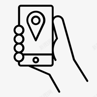 智能手机地图pin地理位置位置图标图标