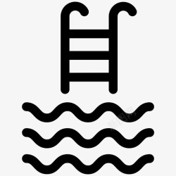 房地产区域潜力游泳池区域游泳池房地产线第二卷图标高清图片