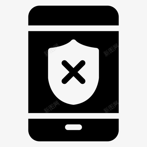 移动安全防护图标svg_新图网 https://ixintu.com 不安全 安全 安全标志符号图标 智能手机 未保护 移动 防护