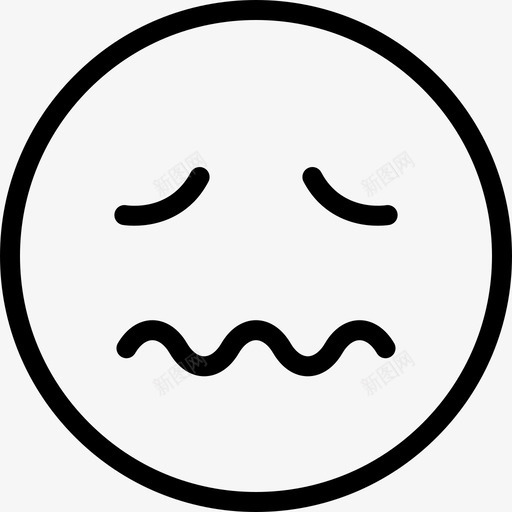 紧张表情情绪图标svg_新图网 https://ixintu.com 人 情绪 感觉 紧张 脸 表情 表情线