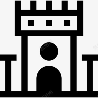建筑城堡要塞图标图标