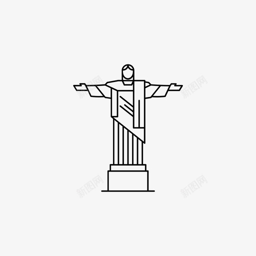 救世主基督巴西科尔科瓦多图标svg_新图网 https://ixintu.com 世界奇迹 巴西 救世主基督 科尔科瓦多 里约热内卢 雕像