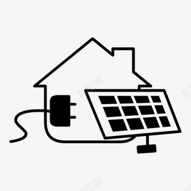 太阳能板电力家用能源图标图标