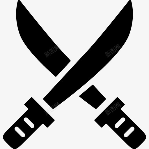交叉的剑武器日本文化图标svg_新图网 https://ixintu.com 交叉的剑 日本文化 武器