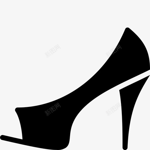 露趾脚跟露趾跟鞋类图标svg_新图网 https://ixintu.com 女装实心 露趾脚跟 露趾跟 鞋子 鞋类