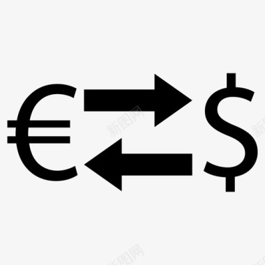 欧元兑美元货币外汇图标图标