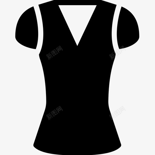 t恤v领服装t恤图标svg_新图网 https://ixintu.com t恤 t恤v领 v领 女式 女式服装 服装