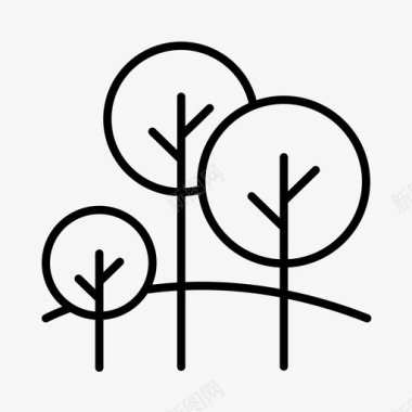 树木树叶花园图标图标