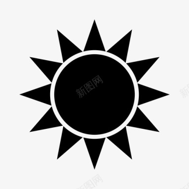 太阳炎热天空图标图标