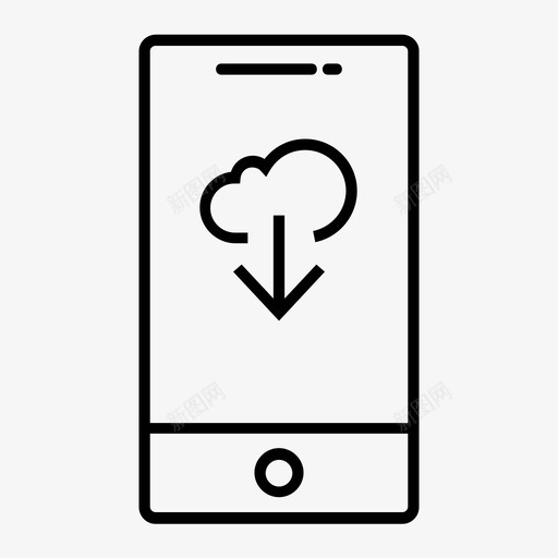 智能手机云云云服务器图标svg_新图网 https://ixintu.com 云下载 云服务器 在线数据 智能手机云下载