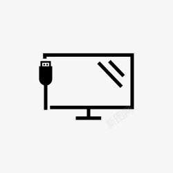 USB显示显示器电脑屏幕图标高清图片