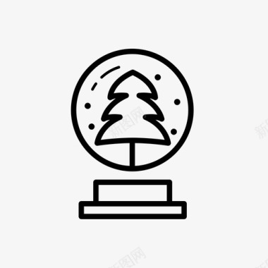 雪球圣诞树图标图标