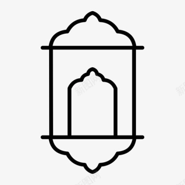 伊斯兰窗户阿拉伯花纹艺术图标图标