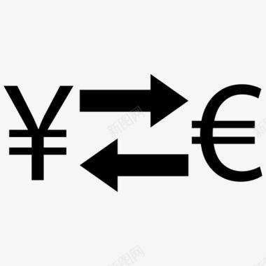 日元欧元兑换货币外汇图标图标