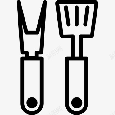 烹饪工具烧烤叉子图标图标