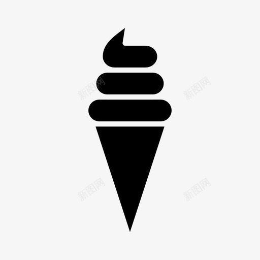 冰淇淋筒点心图标svg_新图网 https://ixintu.com 冰淇淋筒 点心