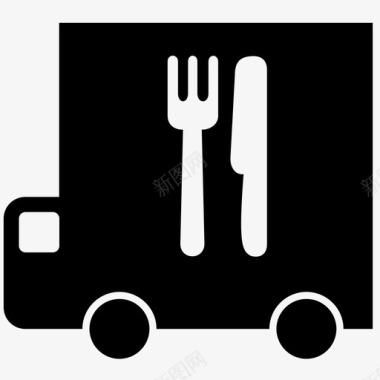 餐厅送货食品卡车图标图标
