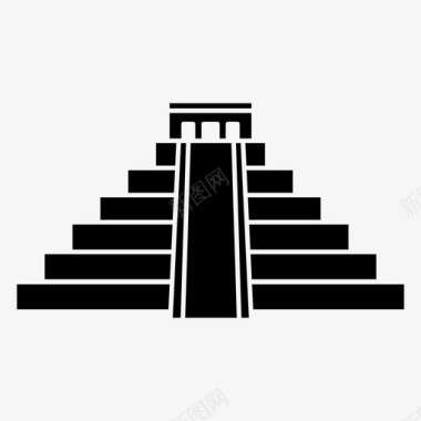 玛雅金字塔墨西哥纪念碑图标图标