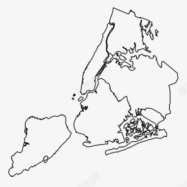 纽约市区曼哈顿图标图标