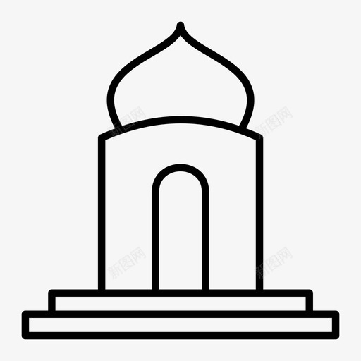 清真寺建筑波斯语图标svg_新图网 https://ixintu.com 建筑 波斯语 清真寺 礼拜 祈祷