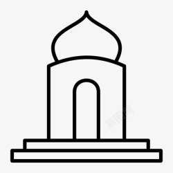 波斯语清真寺建筑波斯语图标高清图片