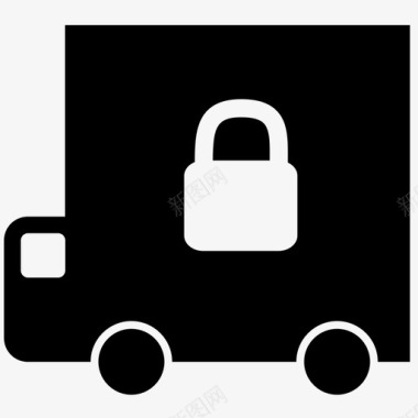 安全交付锁卡车图标图标