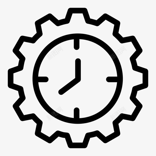 设置时钟齿轮图标svg_新图网 https://ixintu.com 时钟 时间 设置 齿轮