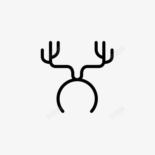 头带服装鹿头带图标svg_新图网 https://ixintu.com 圣诞套装1 头带 服装 驯鹿角 鹿头带