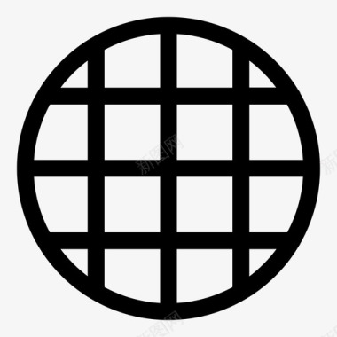 地球圆圈网格图标图标