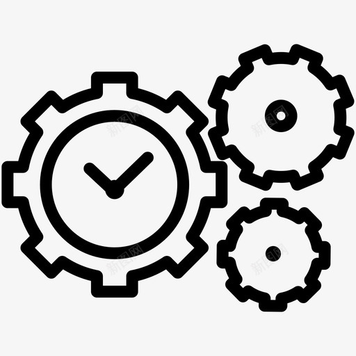 时钟设置配置齿轮图标svg_新图网 https://ixintu.com 时钟 时钟设置 时间 配置 首选项 齿轮