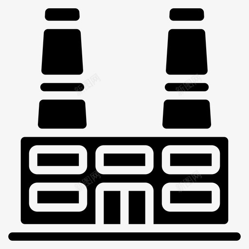 发电站建筑建筑物图标svg_新图网 https://ixintu.com 发电站 建筑 建筑物