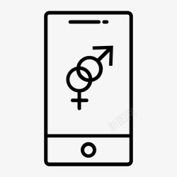 手机约会相亲图标智能手机约会性别男女图标高清图片