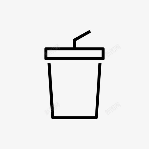 冷饮软饮料食品线图标svg_新图网 https://ixintu.com 冷饮 软饮料 食品线