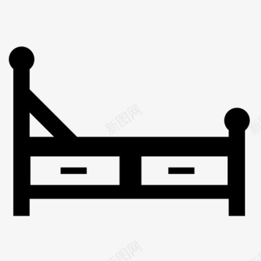 床卧室双人床图标图标