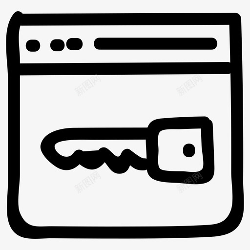 密钥浏览器安全图标svg_新图网 https://ixintu.com 安全 安全手绘 密钥 文字 浏览器 网络