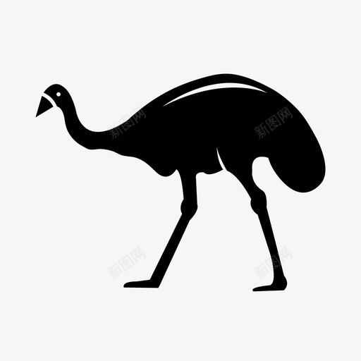 鸸鹋动物澳大利亚图标svg_新图网 https://ixintu.com 动物 大型 澳大利亚 鸟类 鸸鹋
