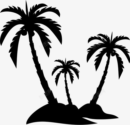 棕榈树海滩椰子图标svg_新图网 https://ixintu.com 岛 棕榈树 椰子 海滩