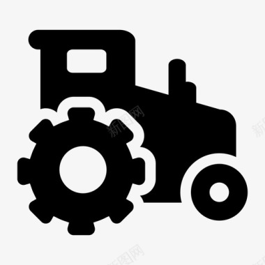 拖拉机农业农用车图标图标