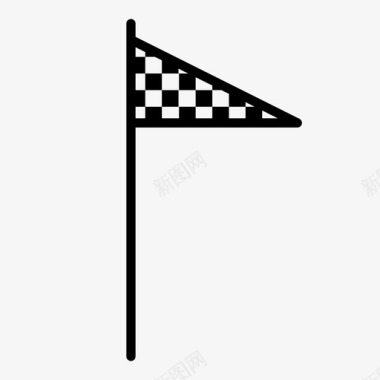 高尔夫旗帜成就方格图标图标