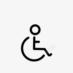 无障碍设施无障碍轮椅无障碍残疾人图标高清图片