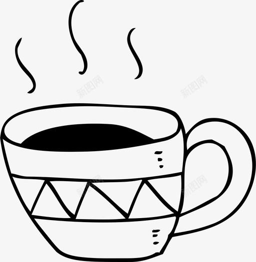 热饮料咖啡杯子图标svg_新图网 https://ixintu.com 咖啡 手绘食品饮料 杯子 热饮料