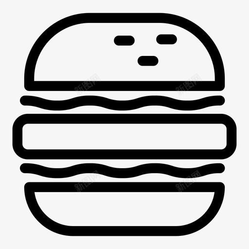 汉堡包白美味食物图标svg_新图网 https://ixintu.com 汉堡包白 美味 肉 阳性 食客瘦肉精 食物 餐厅