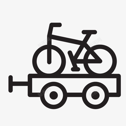 自行车拖车自行车假日图标svg_新图网 https://ixintu.com 假日 自行车 自行车拖车