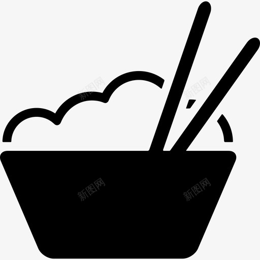 饭碗和筷子食物日本文化图标svg_新图网 https://ixintu.com 日本文化 食物 饭碗和筷子