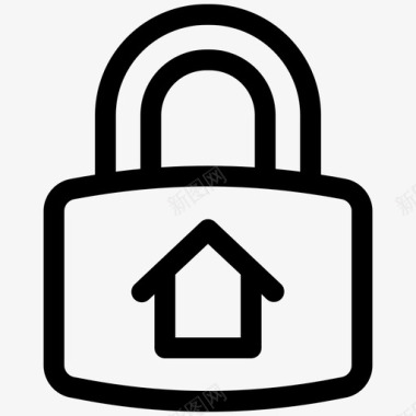 家庭保护房子锁房子保护图标图标