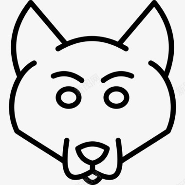 狼动物脸图标图标