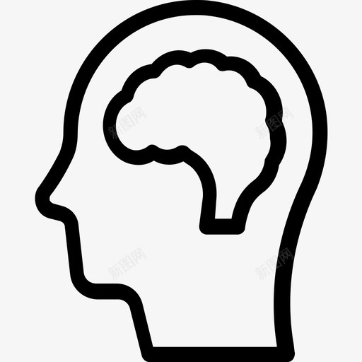 人头脑神经图标svg_新图网 https://ixintu.com 人头 学校和教育平滑线图标 神经 脑
